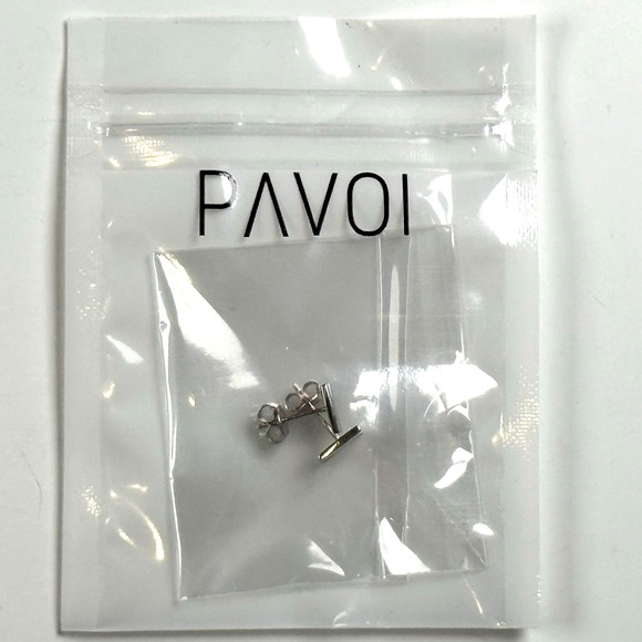 Initial Letter K  Earrings PAVOI 14K  White Gold Plated‎ Sterling Silver NIB - Picture 4 of 7